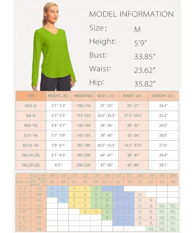 Long Sleeve Workout Shirts for Women V Neck UPF 50+ Athletic Shirts with Thumbhole Running Loose Active T-Shirts Lime Green $...