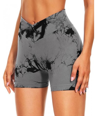 Workout Shorts for Women 3.6" Scrunch Butt Lifting High Waisted Seamless Biker Shorts for Running Gym Yoga B-tie Dye Black $1...