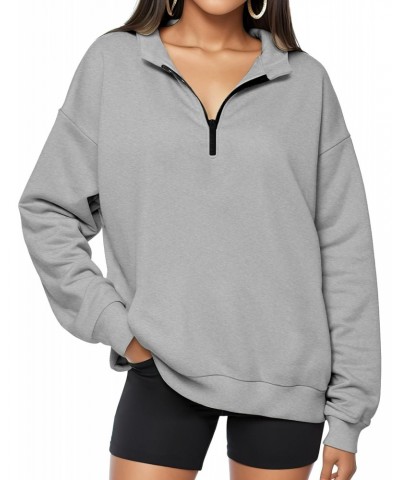 Oversized Sweatshirts for Women, Drop Shoulder Quarter Zip Pullover Women Long Sleeves, Oversized Sweaters for Women Trendy, ...