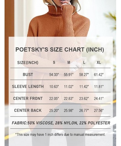 Womens Long Sleeve Turtleneck Sweaters Oversized Knit Loose Asymmetrical Hem Pullover Tunic Tops Khaki $24.29 Sweaters