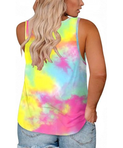 Plus-Size-Tank-Tops for Women Summer V Neck T Shirts Casual Sleeveless Tunics Tee 15_floral $13.72 Tops