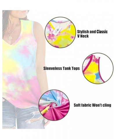 Plus-Size-Tank-Tops for Women Summer V Neck T Shirts Casual Sleeveless Tunics Tee 15_floral $13.72 Tops