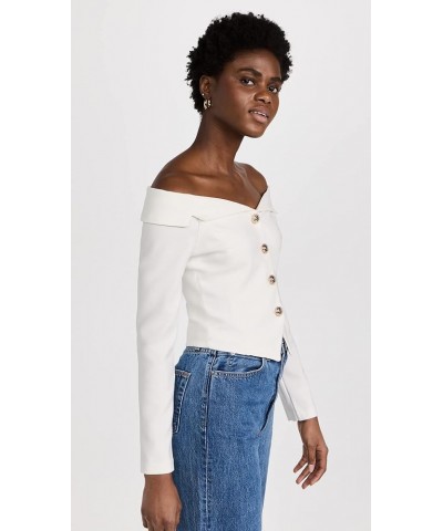 Women's Stretched Off Shoulder Blazer Top Ivory $51.30 Blazers