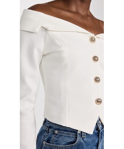 Women's Stretched Off Shoulder Blazer Top Ivory $51.30 Blazers