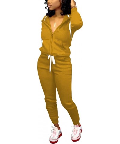 Womens 2 Piece Outfits Casual tracksuits A Tu Yellow $25.51 Activewear