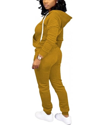 Womens 2 Piece Outfits Casual tracksuits A Tu Yellow $25.51 Activewear