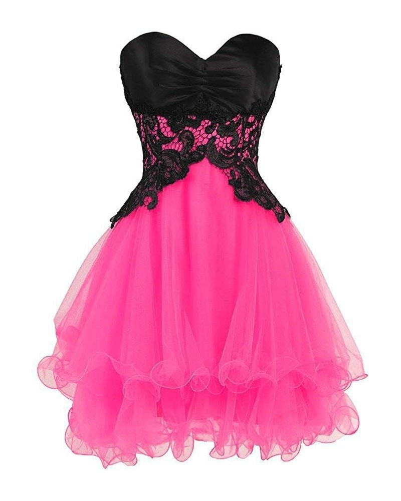 Homecoming Dresses Short Cocktail Dresss Tulle Junior Bridesmaid Dresses 2023 Homecoming Dresses for Teens Fuchsia $36.45 Dre...