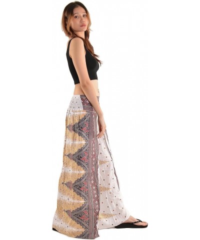 Womens Palazzo Slit Split Wide Leg Pants Casual Beach Boho Hippie Bohemian Pilate Flowy Wrap Plus Size 2-18 Peacock White $12...