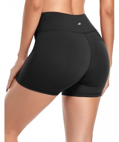 Biker Shorts for Women High Waist 4" Workout Yoga Tummy Control Compression Running Shorts with Inner Pocket Black $9.80 Legg...