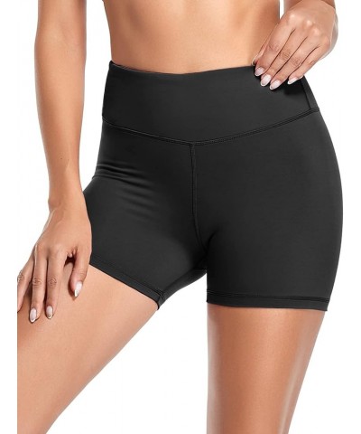 Biker Shorts for Women High Waist 4" Workout Yoga Tummy Control Compression Running Shorts with Inner Pocket Black $9.80 Legg...