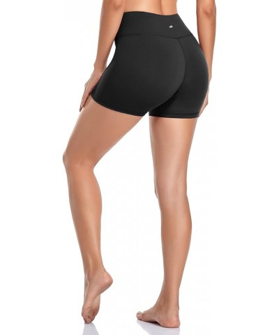 Biker Shorts for Women High Waist 4" Workout Yoga Tummy Control Compression Running Shorts with Inner Pocket Black $9.80 Legg...