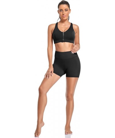 Biker Shorts for Women High Waist 4" Workout Yoga Tummy Control Compression Running Shorts with Inner Pocket Black $9.80 Legg...