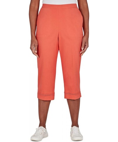 Women's Petite Twill Regular Fit Capri Tangerine $17.16 Pants