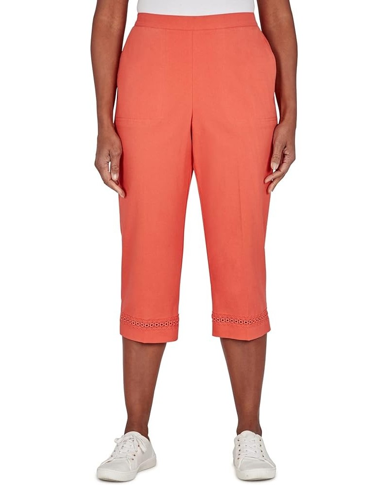 Women's Petite Twill Regular Fit Capri Tangerine $17.16 Pants