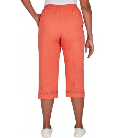 Women's Petite Twill Regular Fit Capri Tangerine $17.16 Pants