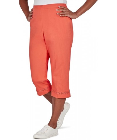 Women's Petite Twill Regular Fit Capri Tangerine $17.16 Pants