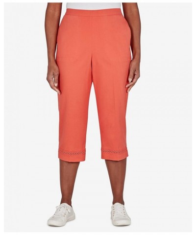 Women's Petite Twill Regular Fit Capri Tangerine $17.16 Pants