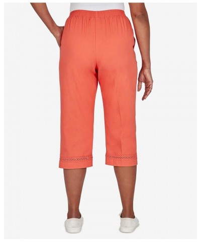 Women's Petite Twill Regular Fit Capri Tangerine $17.16 Pants