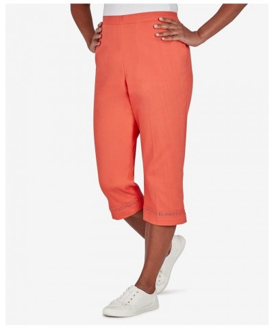 Women's Petite Twill Regular Fit Capri Tangerine $17.16 Pants