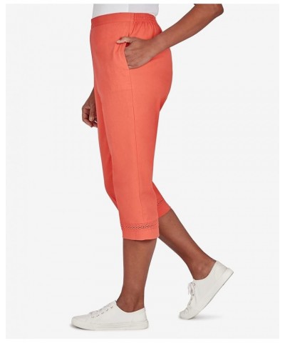 Women's Petite Twill Regular Fit Capri Tangerine $17.16 Pants