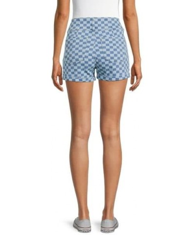 juniers' 2 Button Corset Shorts Inseam 3.25 Blue Checkerboard $15.29 Shorts