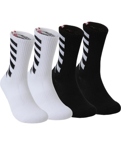 Cotton Cushion Arch Support Athletic Training Gym Crew Socks for Men Women Diagonal Stripes $19.19 Activewear