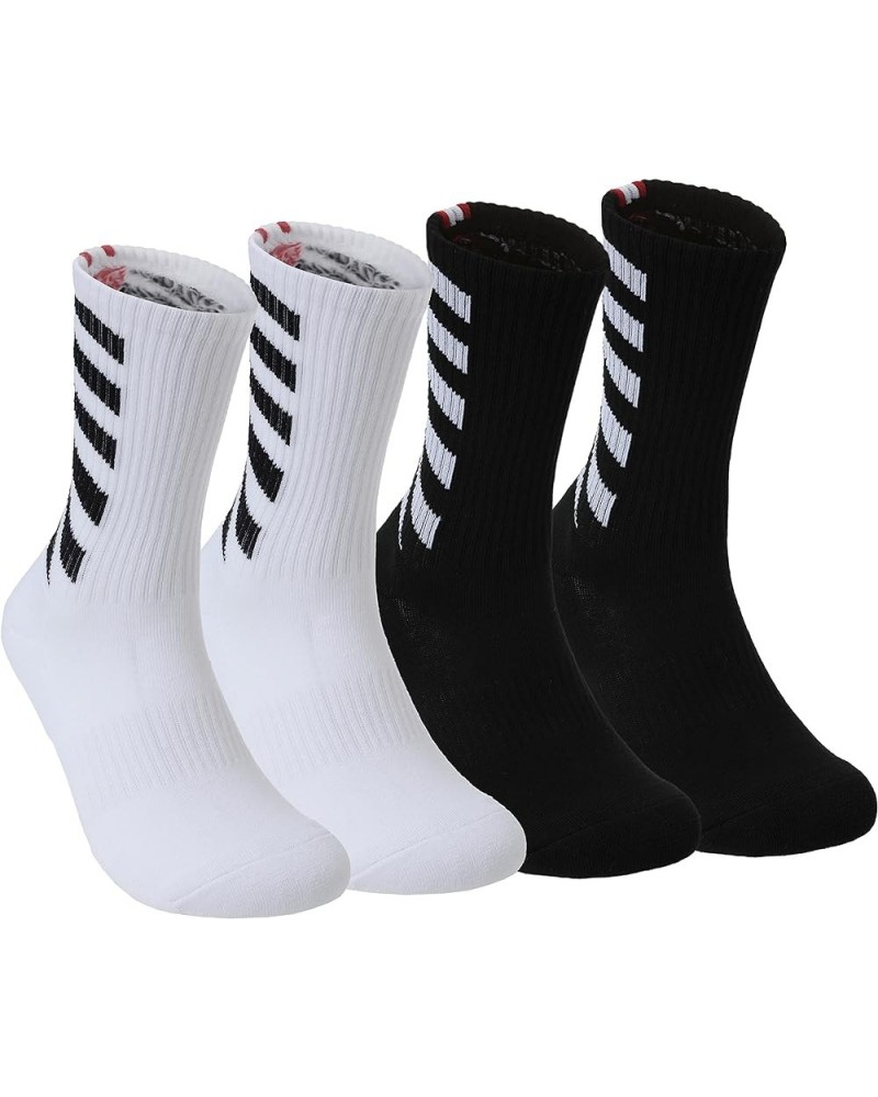 Cotton Cushion Arch Support Athletic Training Gym Crew Socks for Men Women Diagonal Stripes $19.19 Activewear