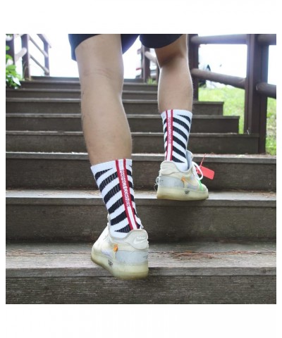 Cotton Cushion Arch Support Athletic Training Gym Crew Socks for Men Women Diagonal Stripes $19.19 Activewear