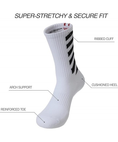 Cotton Cushion Arch Support Athletic Training Gym Crew Socks for Men Women Diagonal Stripes $19.19 Activewear