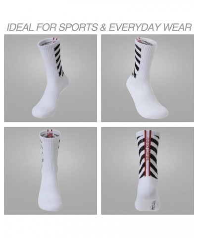 Cotton Cushion Arch Support Athletic Training Gym Crew Socks for Men Women Diagonal Stripes $19.19 Activewear