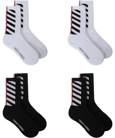 Cotton Cushion Arch Support Athletic Training Gym Crew Socks for Men Women Diagonal Stripes $19.19 Activewear