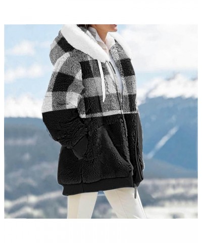 Coats for Women Winter 2023 Warm Thick Fleece Sherpa Jacket Fashion Casual Loose Fuzzy Zip Up Hoodie With Pockets F Black $8....