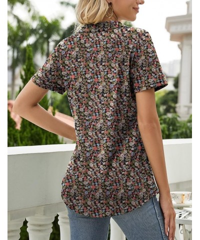 Womens Short Sleeve Polo T Shirts V Neck Summer Basic Tops Fashion 2024 Business Casual Work Blouse S-XXL A1-army Floral $12....