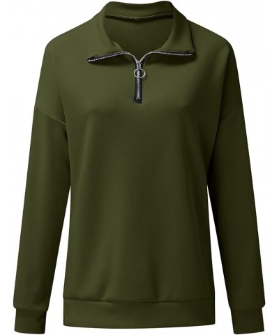 Half Zip Sweatshirt Women Oversized Casual Relaxed Fit Long Sleeve Trendy Soft Basic Pullover Sweatshirts C-army Green $4.71 ...