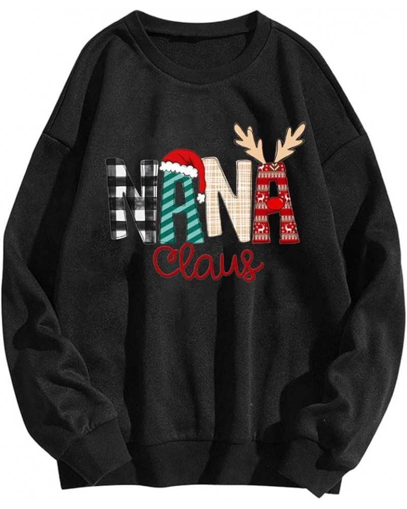 Grandma Sweatshirts for Women, Women'S Christmas Sweater Printed Long Sleeved Crewneck Loose Top T-Shirt B _black $10.43 Acti...