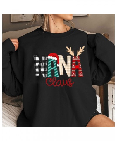 Grandma Sweatshirts for Women, Women'S Christmas Sweater Printed Long Sleeved Crewneck Loose Top T-Shirt B _black $10.43 Acti...