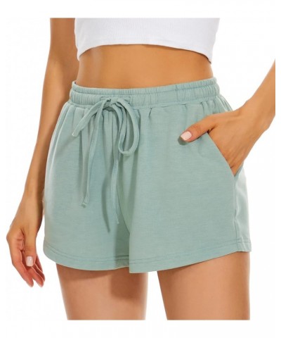 Women's Lounge Shorts Comfy Casual Drawstring Exercise Shorts with Pockets Green $14.74 Activewear