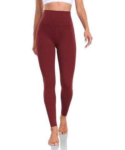 Essential/Workout Pro Full Length Yoga Leggings, Women's High Waisted Workout Compression Pants 28'' Yoga Pro Garnet Red $13....