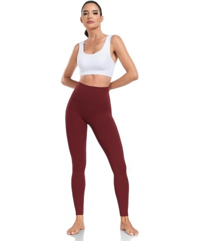 Essential/Workout Pro Full Length Yoga Leggings, Women's High Waisted Workout Compression Pants 28'' Yoga Pro Garnet Red $13....