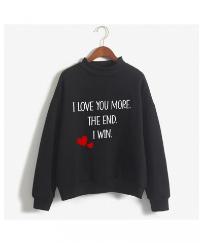 Women Valentine's Day Printing Sweatshirt Crewneck Sweatshirts,Knit Tops,Sweater Christmas,Ugly Plus Size Hoodiess A3-black $...