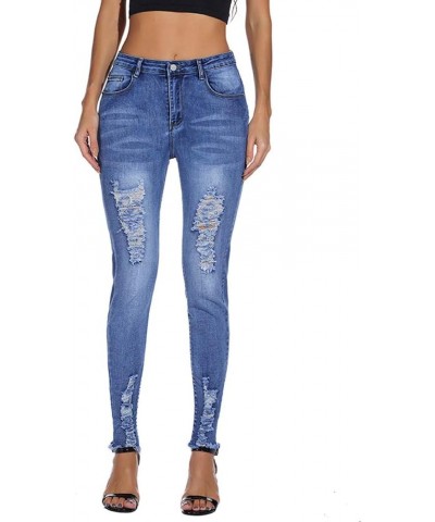 Women Stretch Ripped Skinny Jeans 38blue $10.00 Jeans