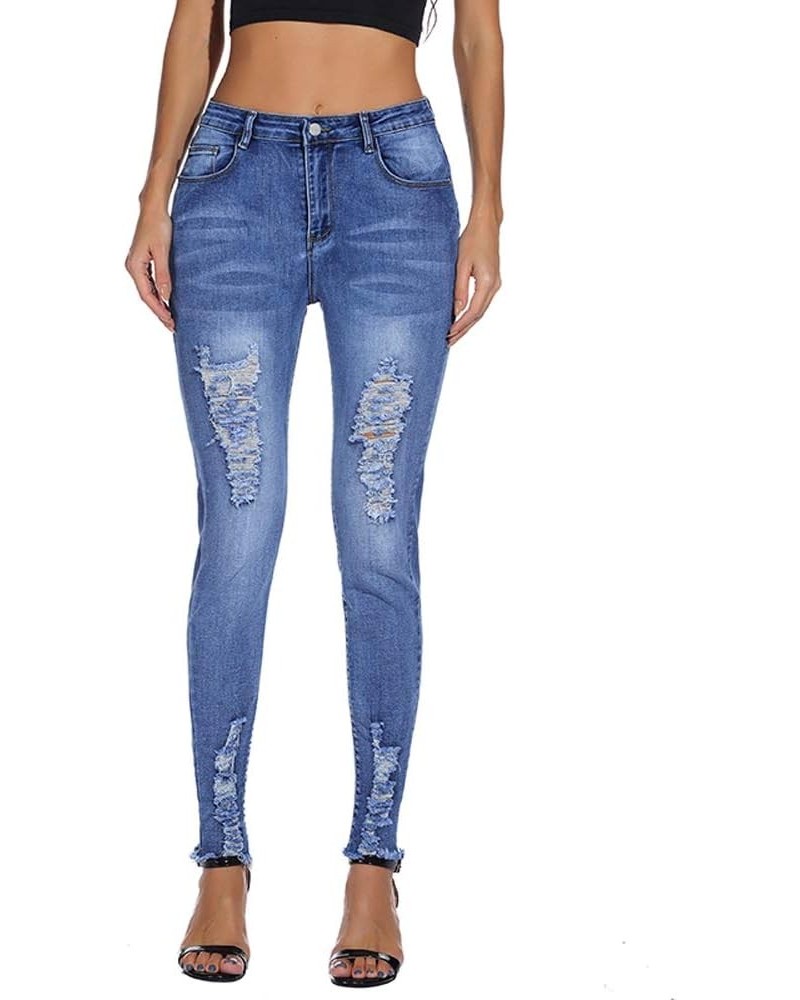 Women Stretch Ripped Skinny Jeans 38blue $10.00 Jeans