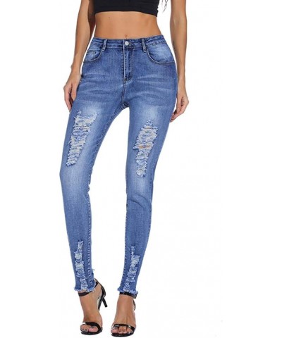 Women Stretch Ripped Skinny Jeans 38blue $10.00 Jeans