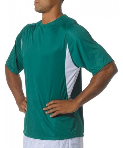 Men’s High-Performance Moisture-Wicking Color Block T-Shirt Forest/ White $9.39 T-Shirts