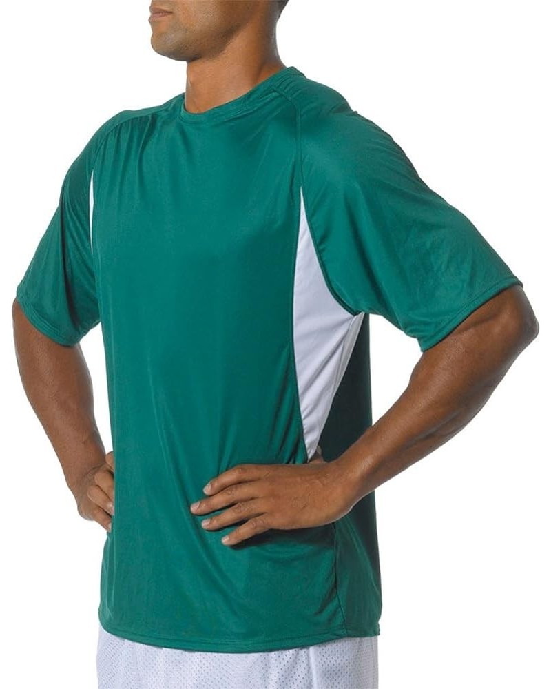 Men’s High-Performance Moisture-Wicking Color Block T-Shirt Forest/ White $9.39 T-Shirts