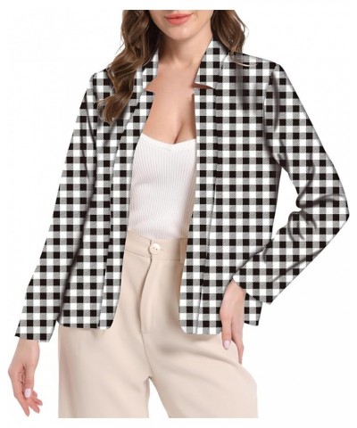 Women Long Sleeve Blazer Lightweight Open Front Business Jacket Blazer Notched Collar Slim Work Office Coat S-4XL Check $15.9...