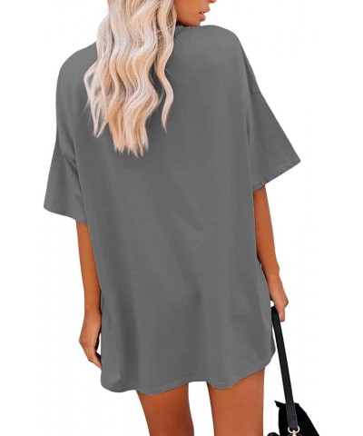 Women Florida Letter Graphic Print Tee Shirt Oversized Short Sleeve Crew Neck Drop Shoulder Casual T-Shirt Tops Miami-grey $1...