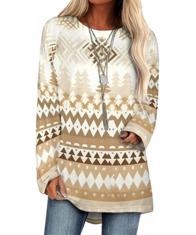 Aztec Vintage Sweatshirt for Women Casual Cowboy Pullover Shirt Western Ethnic Pattern Country Artistic Tops Aztec-beige $13....