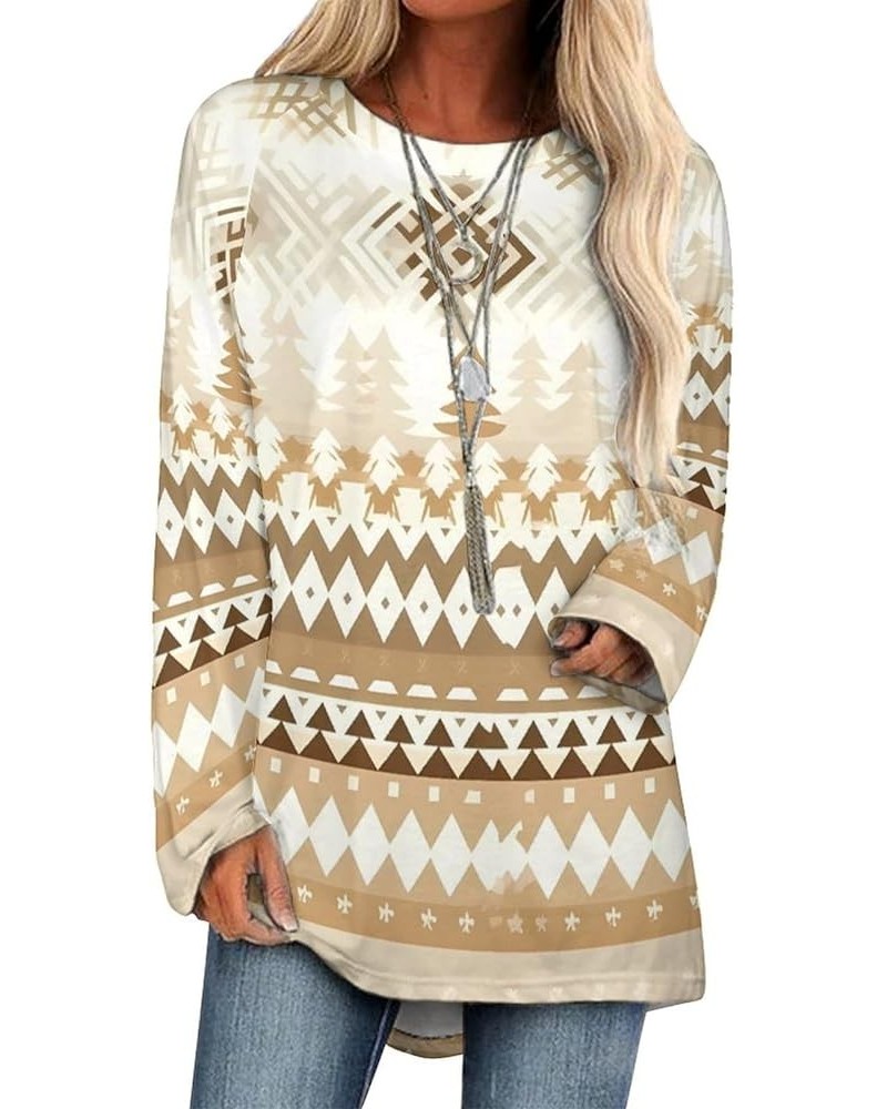 Aztec Vintage Sweatshirt for Women Casual Cowboy Pullover Shirt Western Ethnic Pattern Country Artistic Tops Aztec-beige $13....