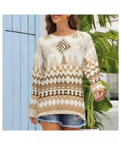 Aztec Vintage Sweatshirt for Women Casual Cowboy Pullover Shirt Western Ethnic Pattern Country Artistic Tops Aztec-beige $13....